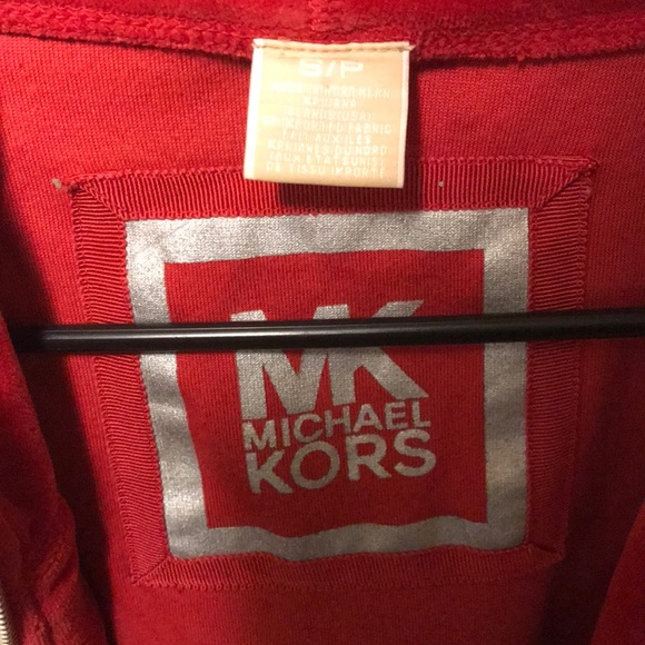 Red velour Michael Kors zip-up - Picture 2 of 4